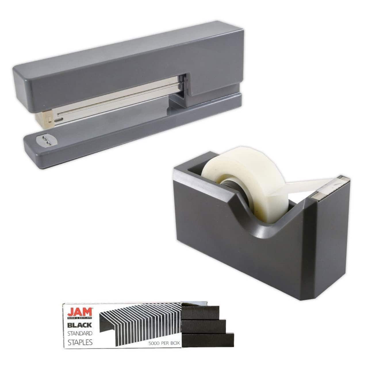 JAM Paper Stapler, Tape Dispenser & Staples Office Trio Kit